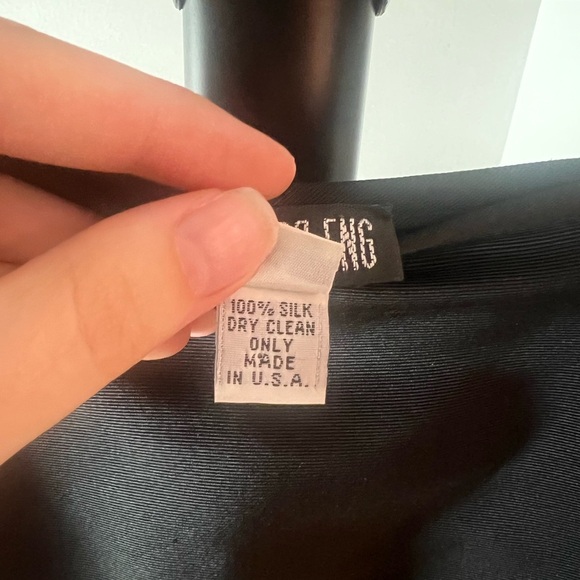 VTG 80s Couture Melinda Eng 100% Silk Black Formal Cocktail Pencil Skirt Size 4 - Picture 5 of 5